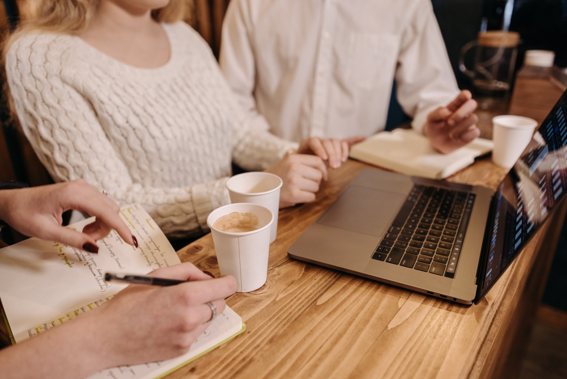 People Drinking Coffee While Working 